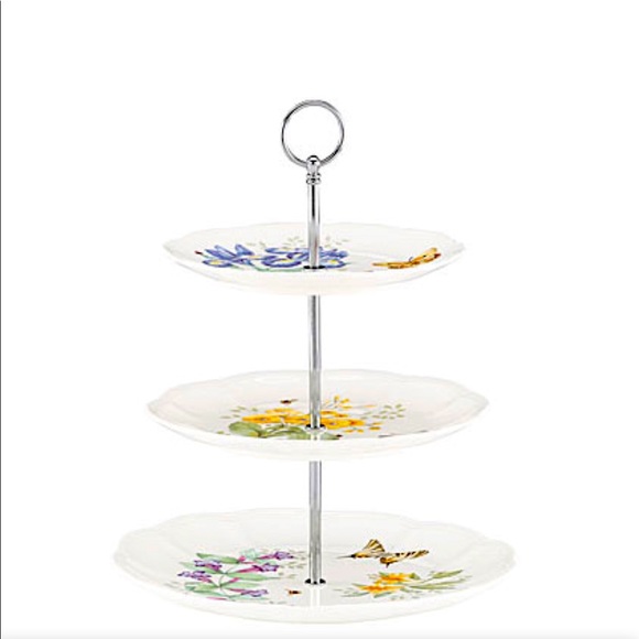 Lenox Butterfly Meadow Dinnerware 3 Tiered Server